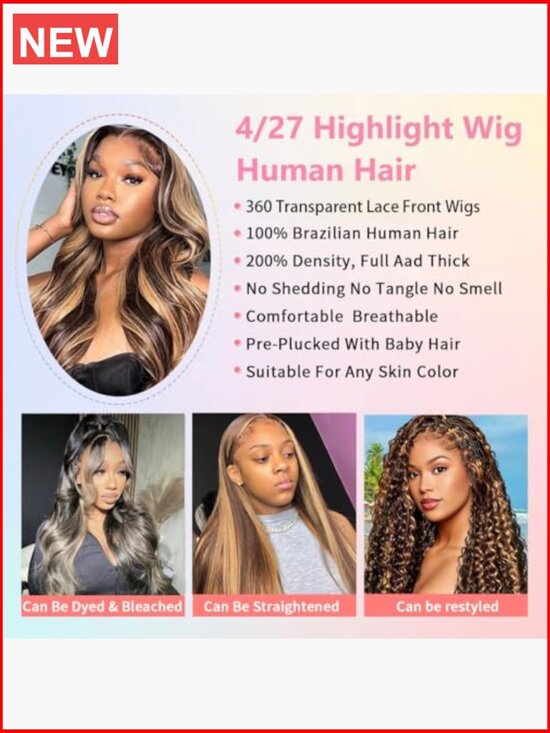 200 Density 100% Human Hair 360 Lace Front Wig Glueless Drawstring 32 Inch Body main image 5